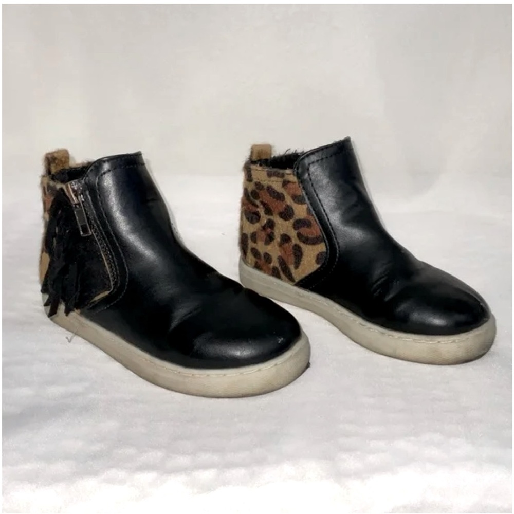 Girl’s Rampage Girl’s Animal Print Fringe Boots Size 10